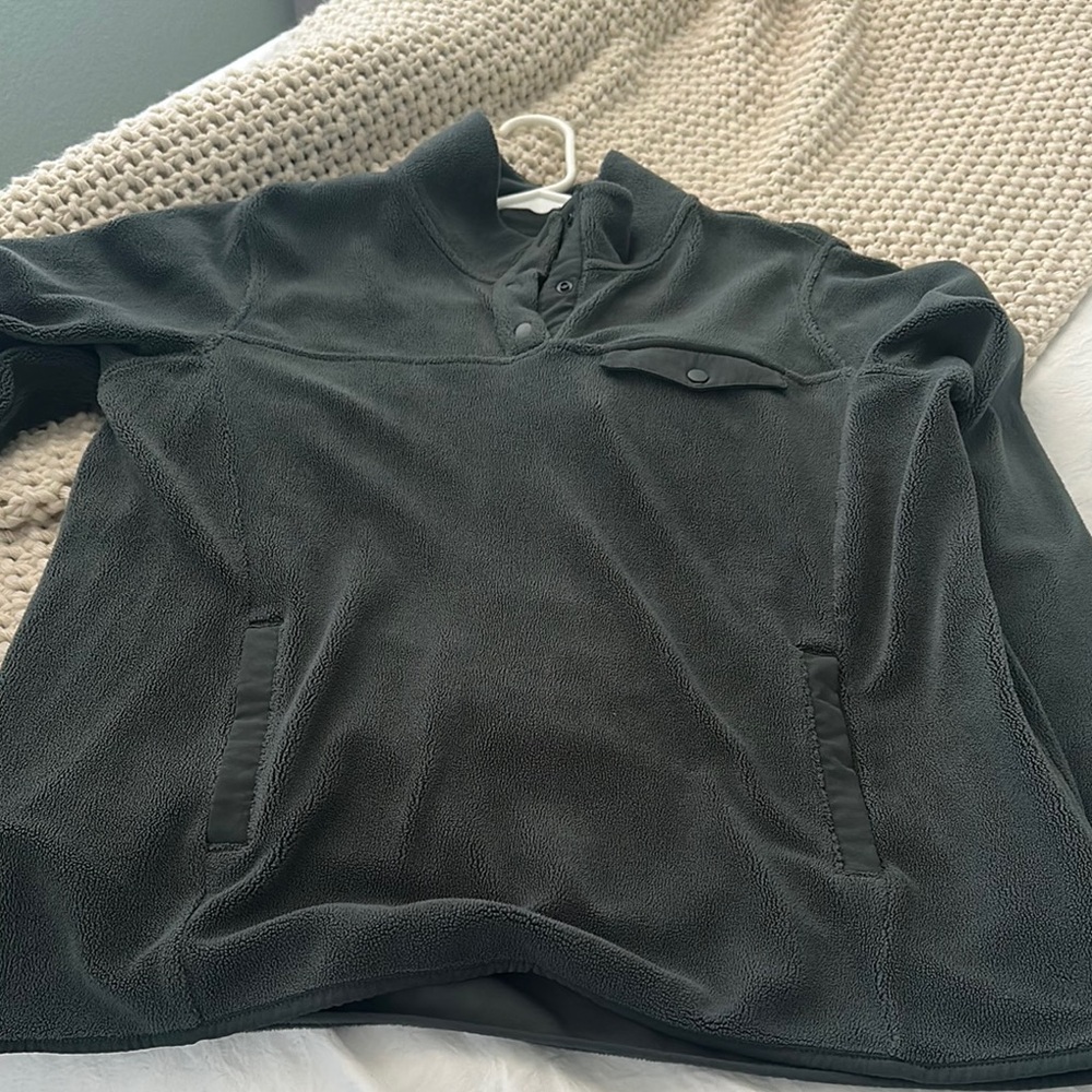 Green Boxy Long Sleeve Polo Sweatshirt